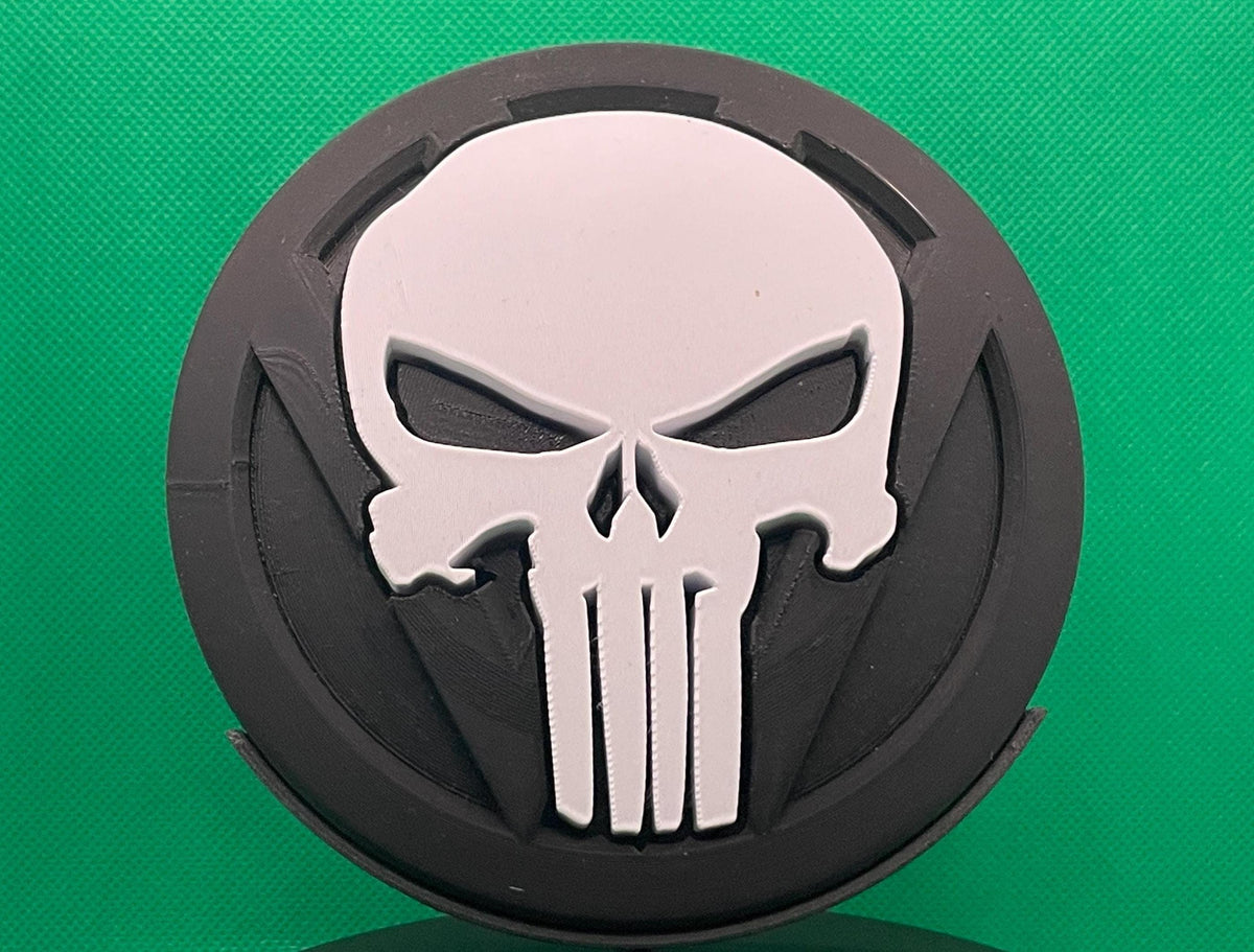 Skull T6 / T5 / Caddy 130mm / 110mm for VW Transporter Vans - Durable, Stylish Replacement Badge - Perfect Fit, Gift, Reversible, Rear Door