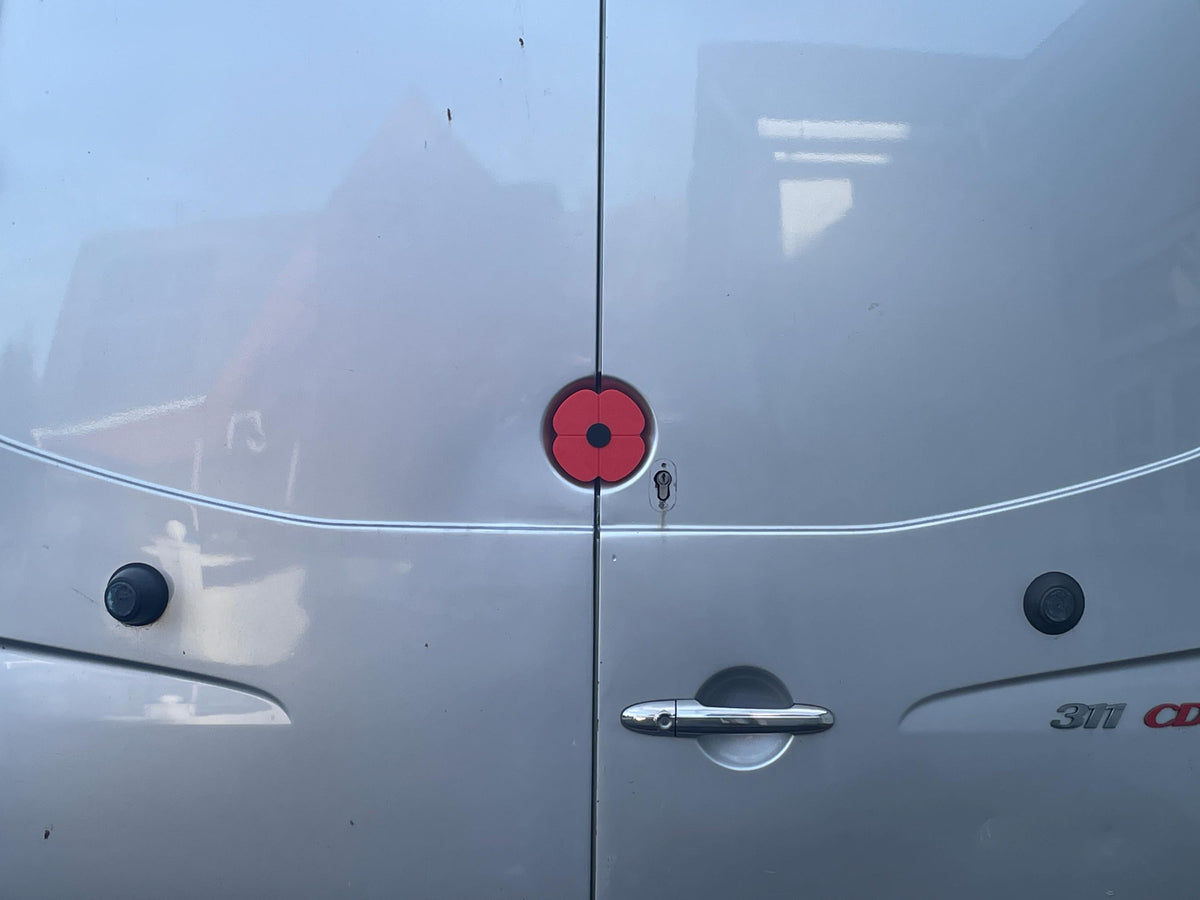 Poppy Rear Door Emblem for Mercedes Sprinter & VW Crafter Vans - Direct Fit, Easy Install