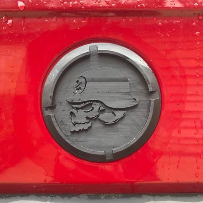 Mulisha Skull T4, T3, T25, T2 110mm for VW Vans - Durable, Full Replacement Badge - Perfect Fit, Gift, Reversible, Rear Door