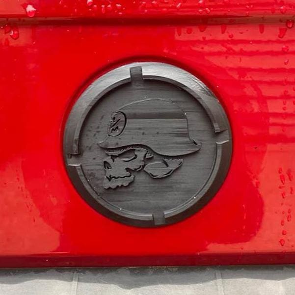 Mulisha Skull T4, T3, T25, T2 110mm for VW Vans - Durable, Full Replacement Badge - Perfect Fit, Gift, Reversible, Rear Door