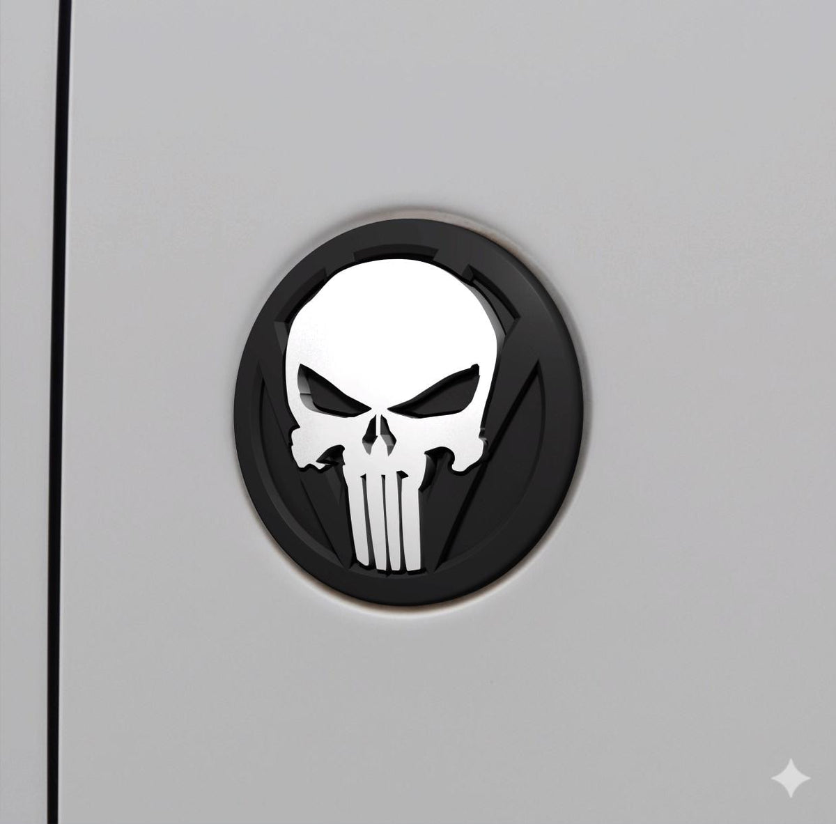 Skull T6 / T5 / Caddy 130mm / 110mm for VW Transporter Vans - Durable, Stylish Replacement Badge - Perfect Fit, Gift, Reversible, Rear Door