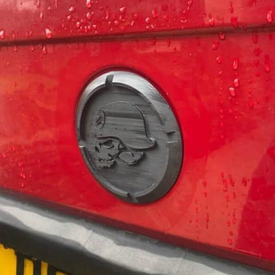 Mulisha Skull T4, T3, T25, T2 110mm for VW Vans - Durable, Full Replacement Badge - Perfect Fit, Gift, Reversible, Rear Door