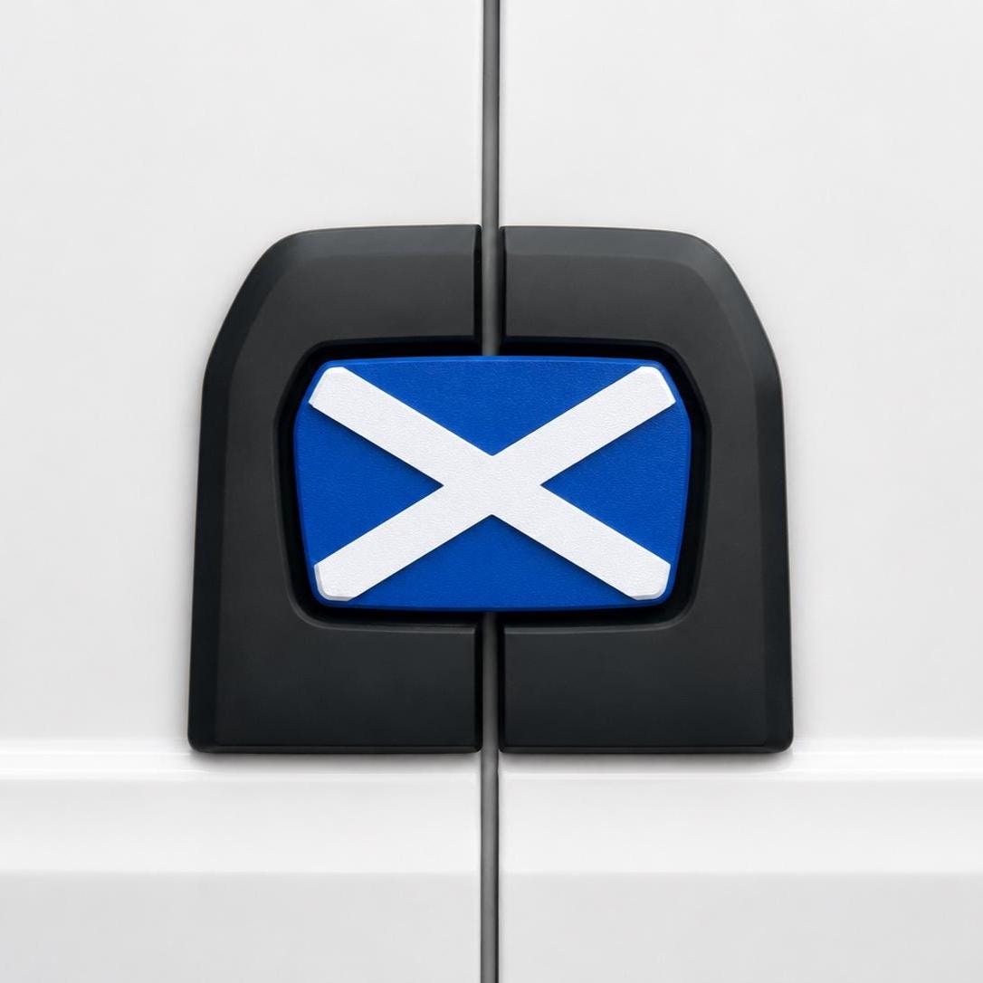 Blue Saltire Emblem for MAN TGE - Durable, Stylish Replacement Badge - Perfect Fit, Easy Install